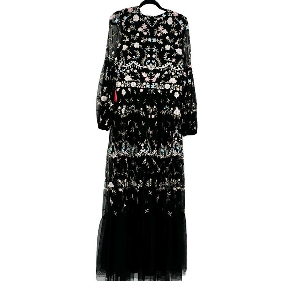 Mac Duggal Sequin Embroidered Gown Blouson Sleeves Size 12 NWT - Picture 8 of 13